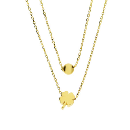 Naszyjnik złoty koniczyna blask i kulka/anker MZ T5-N-21 próba 375