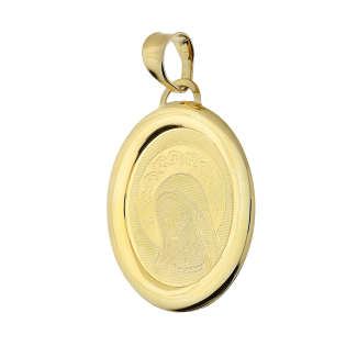 Medalik złoty Fatimska w owalu OS 32-IP10-40 laser próba 585