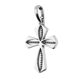 Krzyżyk srebrny prosty ze sznurem w środku TB 18972 próba 925