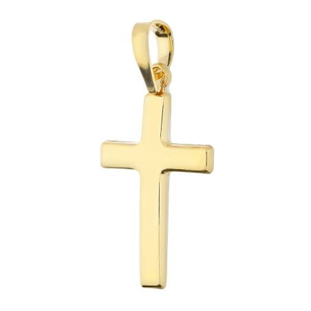 Krzyżyk złoty gładki z kwadratowymi ramionami AR BSC50-ISTP14033-CM próba 375