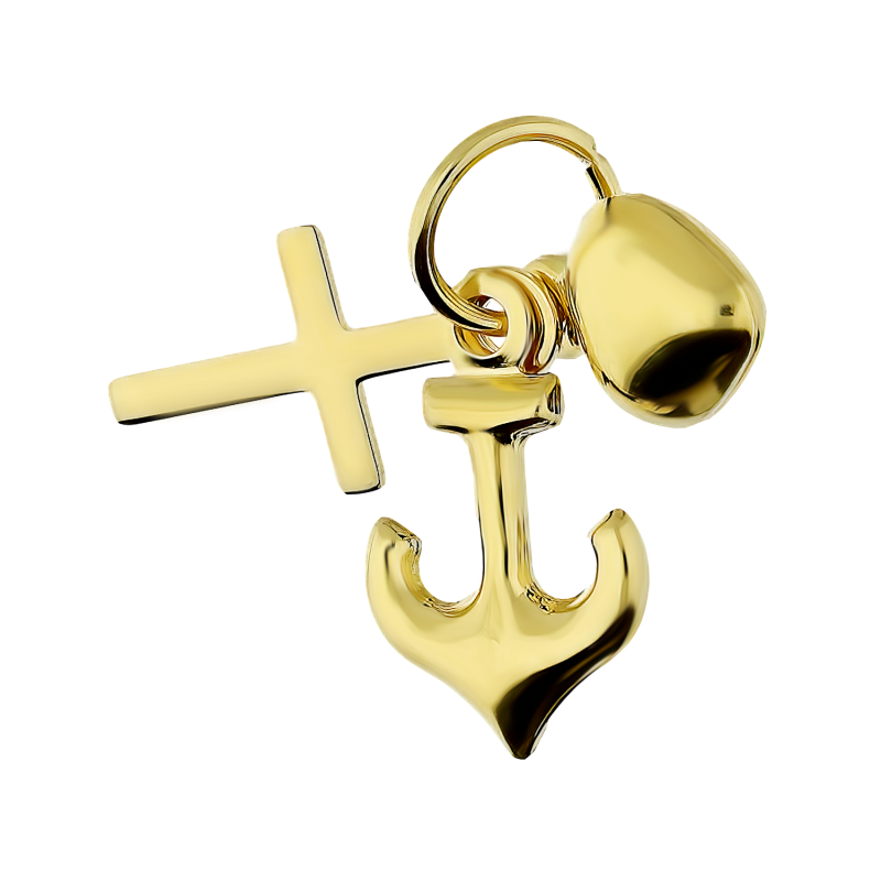 Medalik złoty Wiara Nadzieja Miłość próba 375