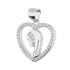 Medalik srebrny serce z cyrkoniami i Matką Boską
