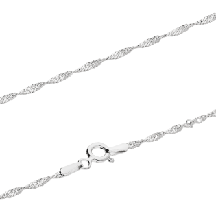 Łańcuszek srebrny rodowany splot singapur 1,8 mm próba 925