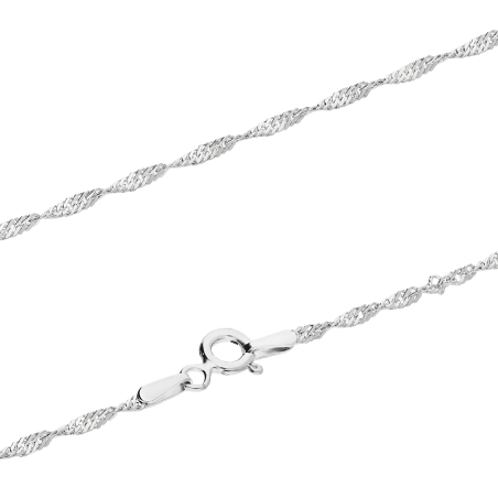 Łańcuszek srebrny rodowany splot singapur 1,8 mm próba 925