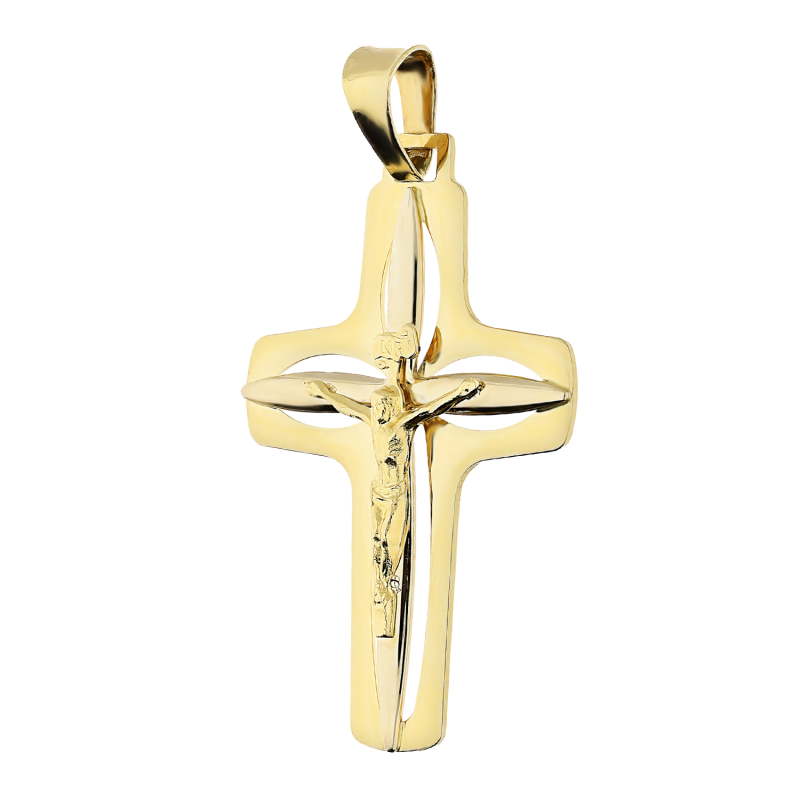 Krzyżyk złoty ażurowy z wizerunkiem Pana Jezusa BC C-351 próba 585