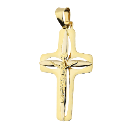 Krzyżyk złoty ażurowy z wizerunkiem Pana Jezusa BC C-351 próba 585