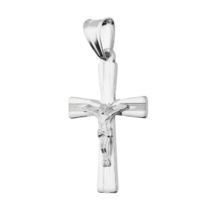 Krzyżyk srebrny żłobiony z wizerunkiem Pana Jezusa MV GKD098 próba 925
 Waga-1,60