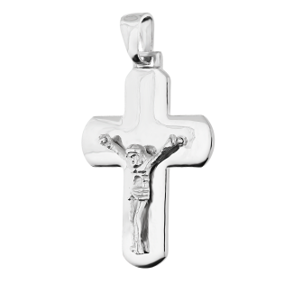 Krzyżyk srebrny blask z wizerunkiem Pana Jezusa WB NI XCI01264 ROD próba 925
 Waga-3,80