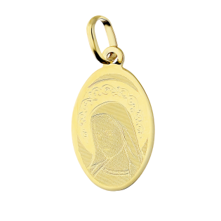 Medalik złoty owalny z Fatimską OS 32-IP06-40 laser próba 585
 Waga-0,66