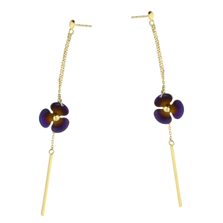 Kolczyki pozłacane bratek z tytanu na ankerze+pałka/sztyft A6 07180281-01 próba 925