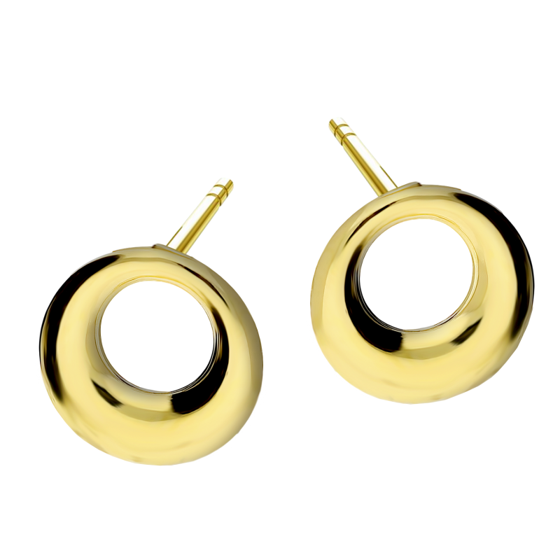 Kolczyki złote poszerzana oponka/sztyft AR BSC50-SE0012 próba 375