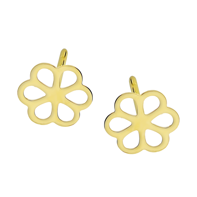 Kolczyki złote ażurowy kwiatek/sztyft AR BSC50-SE0075 próba 585