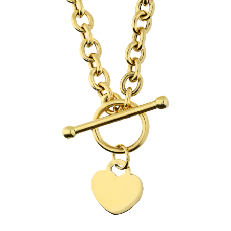 Naszyjnik złoty serce blaszka/rolo+toggle AR VXHON11851 próba 585