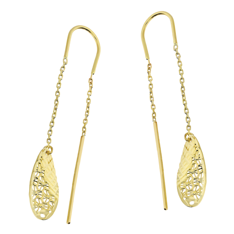 Kolczyki złote owalna ażurowa siatka+anker/przeciągane AR X5FOR6E9863-DC próba 585