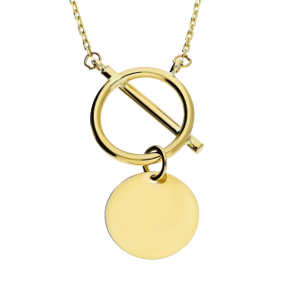 Naszyjnik złoty gładkie koło i koło z pałką/rolo AR X5FOR6N9165-III próba 375