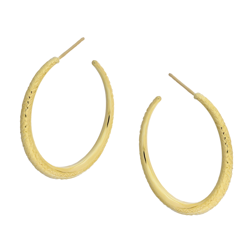 Kolczyki złote grawerowane koła otwarte