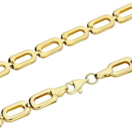 Naszyjnik złoty składak owalne ramki dmuchane AR XOSN1820 próba 375