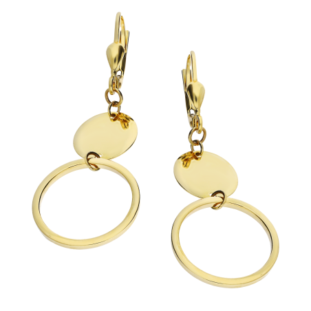 Kolczyki złote koło blask i puste koło/big.zam. AR XTE15055 próba 375