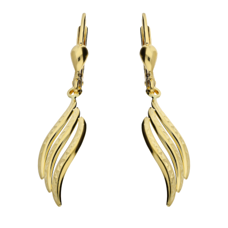 Kolczyki złote ażurowa grawerowana fala/big.zam. AR XXDCNSE8934 próba 585