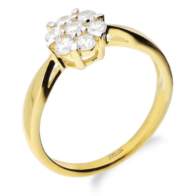 Pierścionek złoty Anemon z białymi cyrkoniami GR DJ PREMIUM315M próba 375