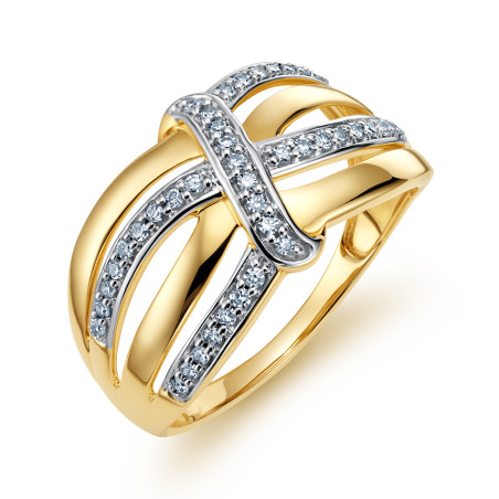 Pierścionek złoty VENEZIA z białymi diamentami LC RR41578 Y próba 585