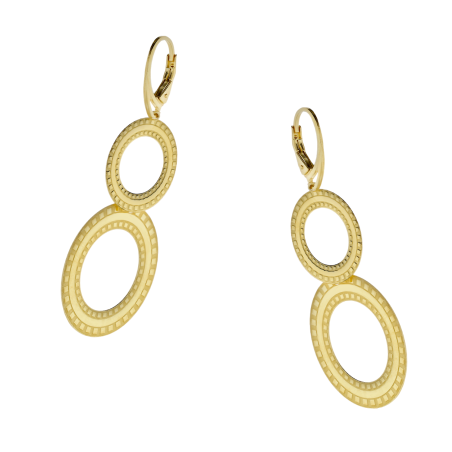 Kolczyki pozłacane tłoczone owale/ang.zap. PW490 GOLD próba 925