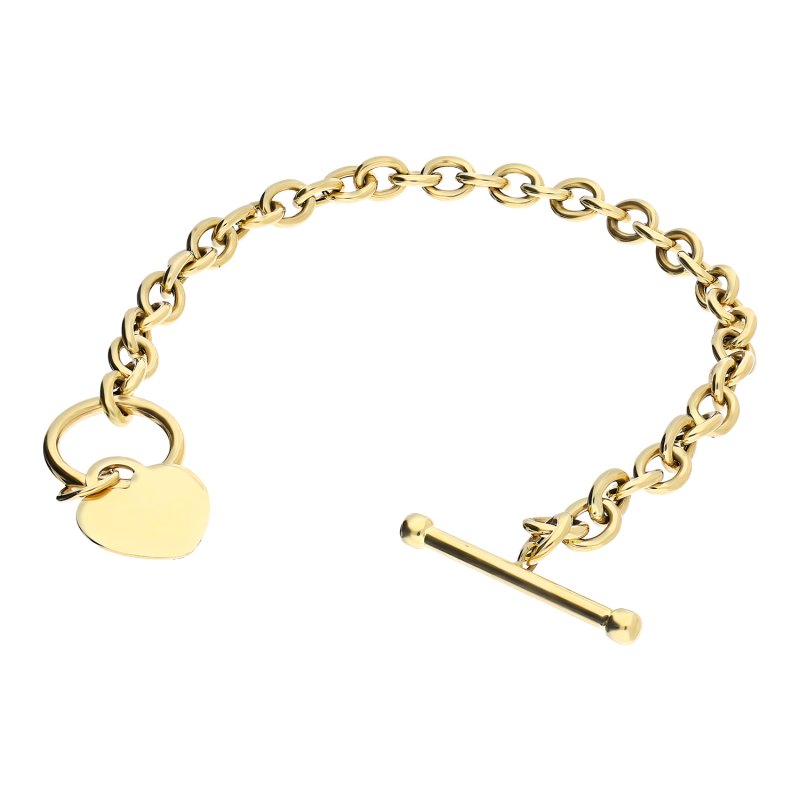 Bransoleta złota serce blaszka na rolo/toggle AR VXHOB11851 próba 585