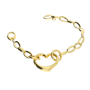 Bransoleta złota wypukłe grawerowane serce i owale AR X3STB14375-V-DC próba 585
