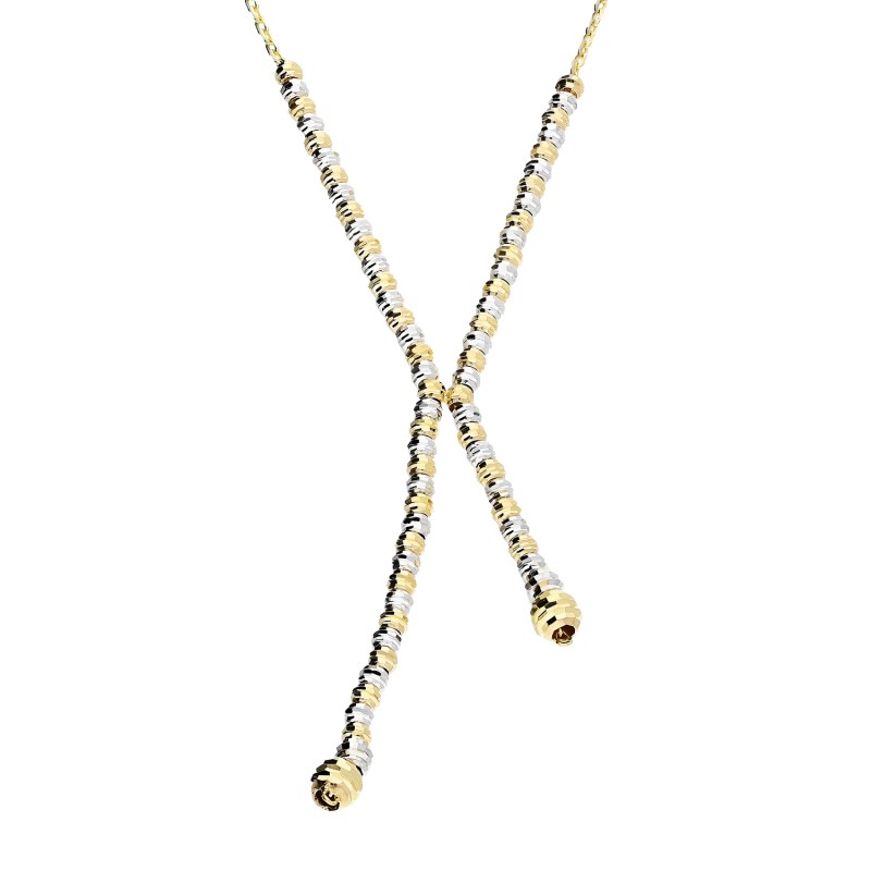 Naszyjnik złoty krawatówka z grawerowanymi kulkami/anker AR X8FOR12N200483-II-YW-DC próba 375