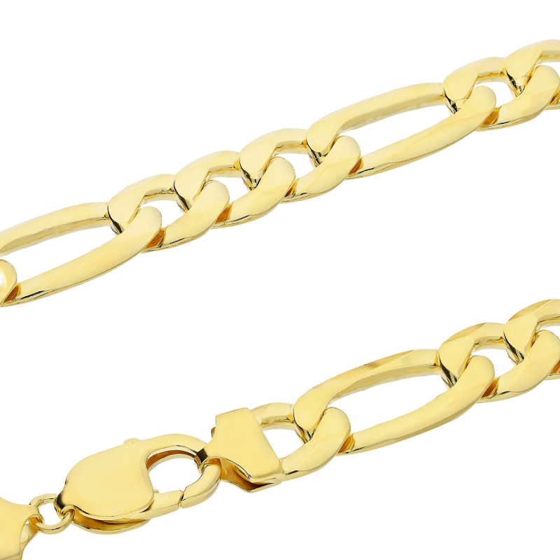 Łańcuszek figaro ze srebra w kolorze złota