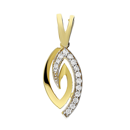 Zawieszka złota łezka ażur z cyrkoniami NB 50460 próba 585