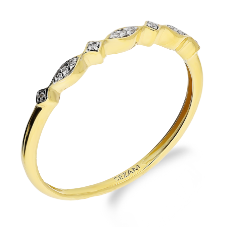 Pierścionek złoty z białymi diamentami NF BP-40371 próba 585