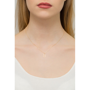 Literka złota B z diamentem B-0,005ct BE C-69 B próba 585