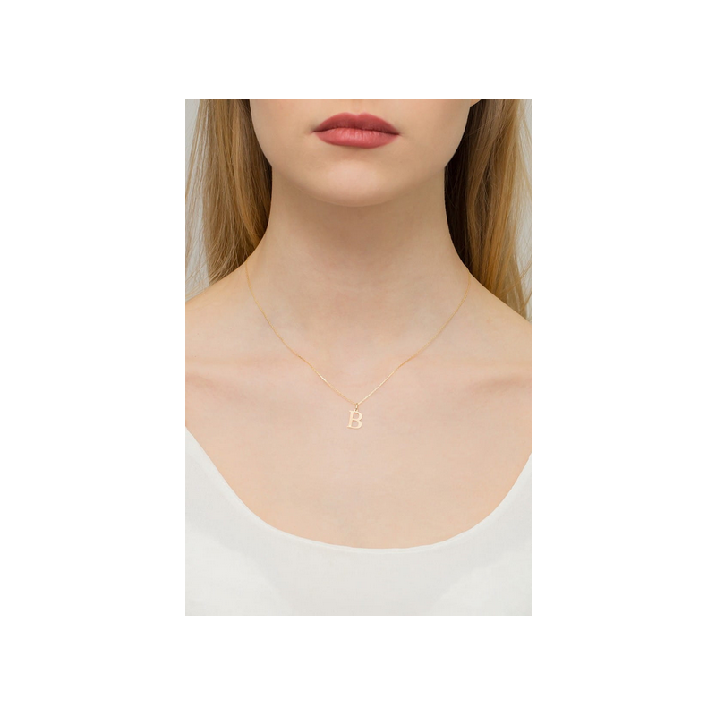 Literka złota B z diamentem B-0,005ct BE C-69 B próba 585