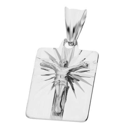 Medalik srebrny blaszka z Panem Jezusem MV GMD127 próba 925