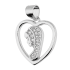 Medalik srebrny Główka Matki Boskiej z cyrkoniami w sercu