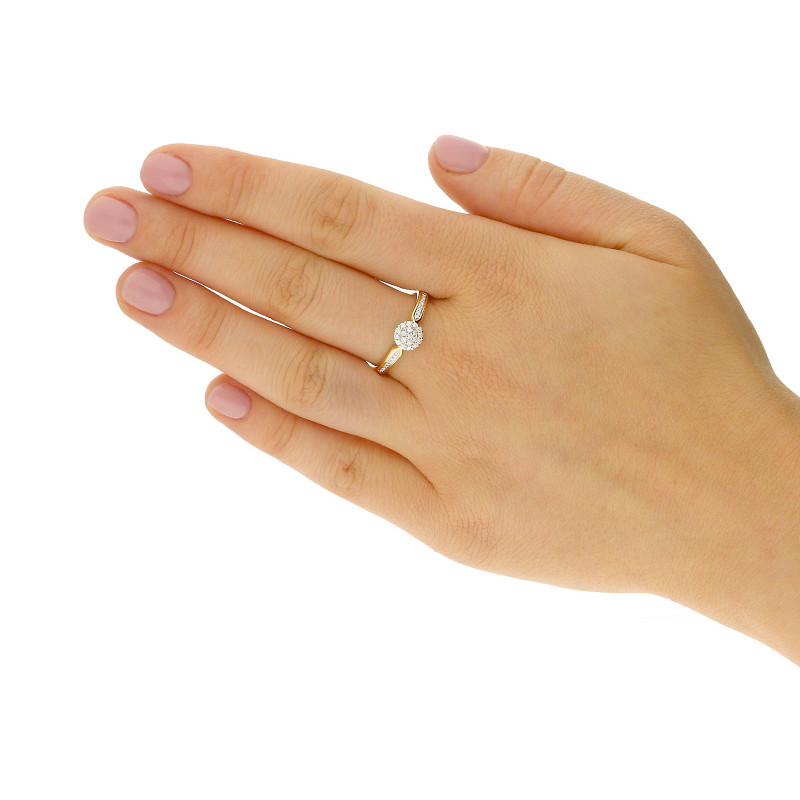 Pierścionek zaręczynowy BRIDELL z białymi diamentami GR bis-0,25ct NF GS-541 próba 585