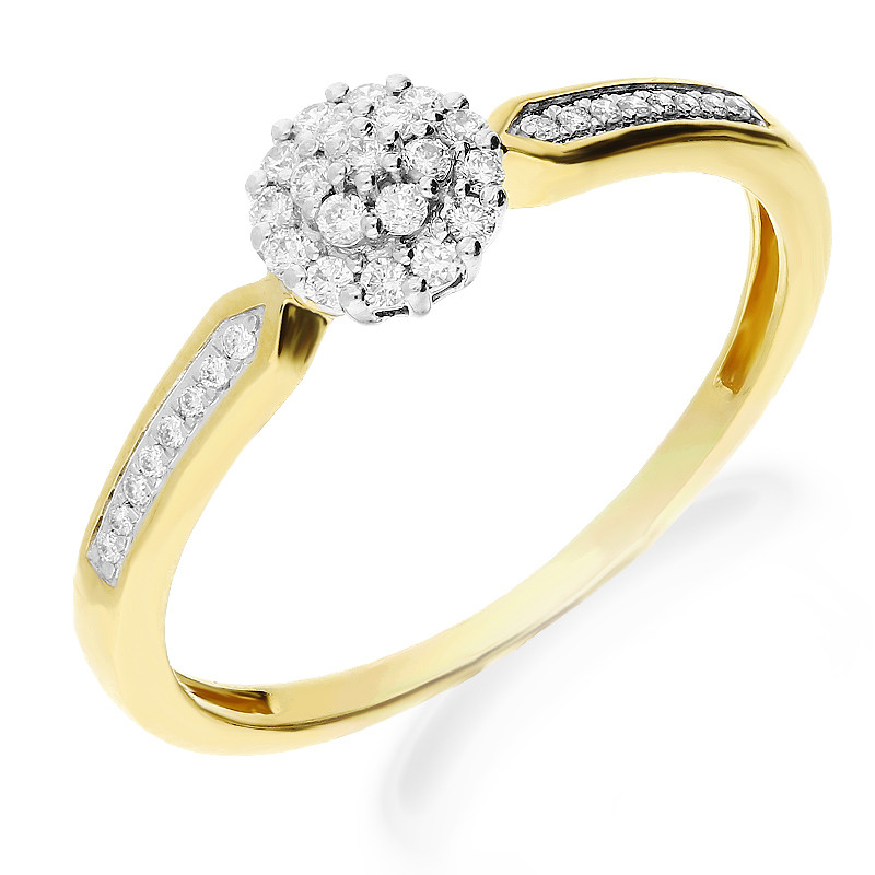 Pierścionek zaręczynowy BRIDELL z białymi diamentami GR bis-0,25ct NF GS-541 próba 585