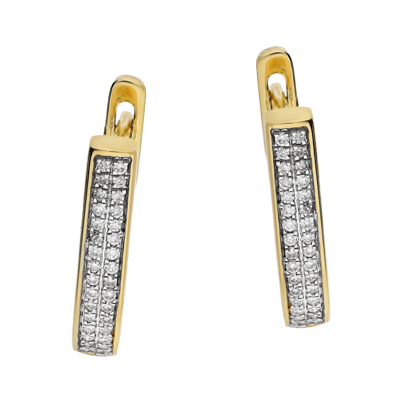 Złote kolczyki z diamentami próby 585 - JubilerSezam.pl