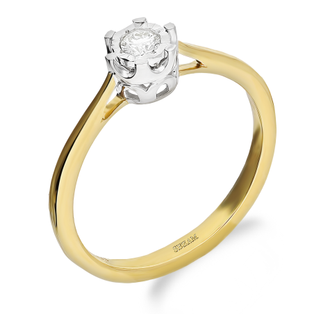 Pierścionek zaręczynowy ROYAL z diamentem NF JRI-1176-10 próba 585