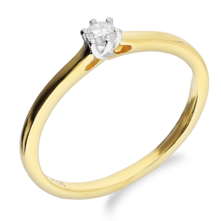 Pierścionek zaręczynowy SOLITER z diamentem NF JRI-1195-10 próba 585