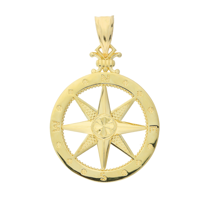 Zawieszka złota PLANET róża wiatrów grawerowana