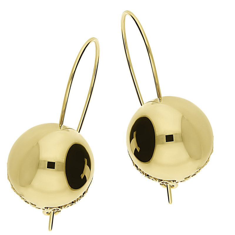 Kolczyki złote kulki 16mm próba 585