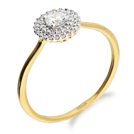 Pierścionek Zaręczynowy z Białego Złota z Diamentami - JubilerSezam.pl