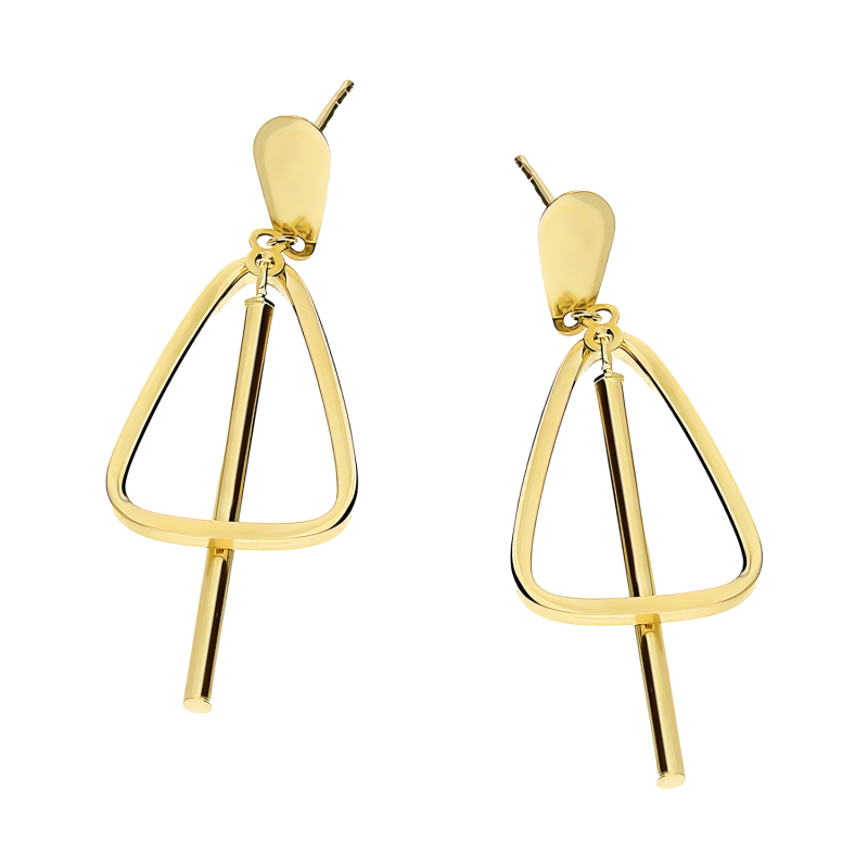 Kolczyki złote trójkąt obły i pałka/sztyft AR VXXTE12847 próba 585