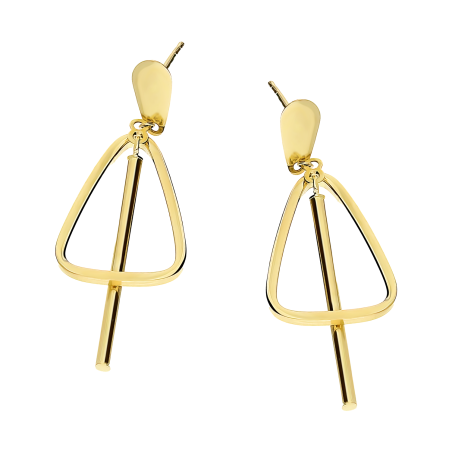 Kolczyki złote trójkąt obły i pałka/sztyft AR VXXTE12847 próba 585