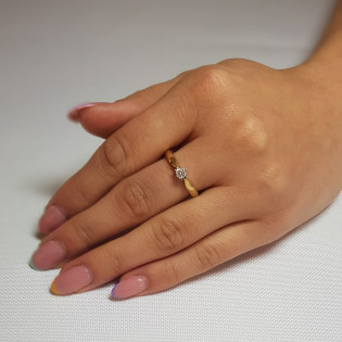 Pierścionek złoty AMORE GR 6ł-0,116ct DJ 15DTC_2 próba 585