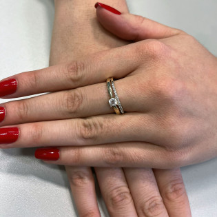 Złoty Pierścionek z Cyrkoniami pr. 375 DJ PREMIUM004M - JubilerSezam.pl