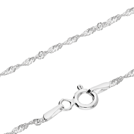 Srebrny łańcuszek Singapur pr. 925 - JubilerSezam.pl