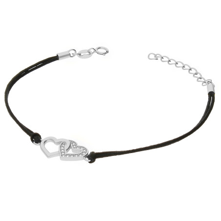 Srebrna Bransoletka Serce na Sznurku pr. 925 - JubilerSezam.pl